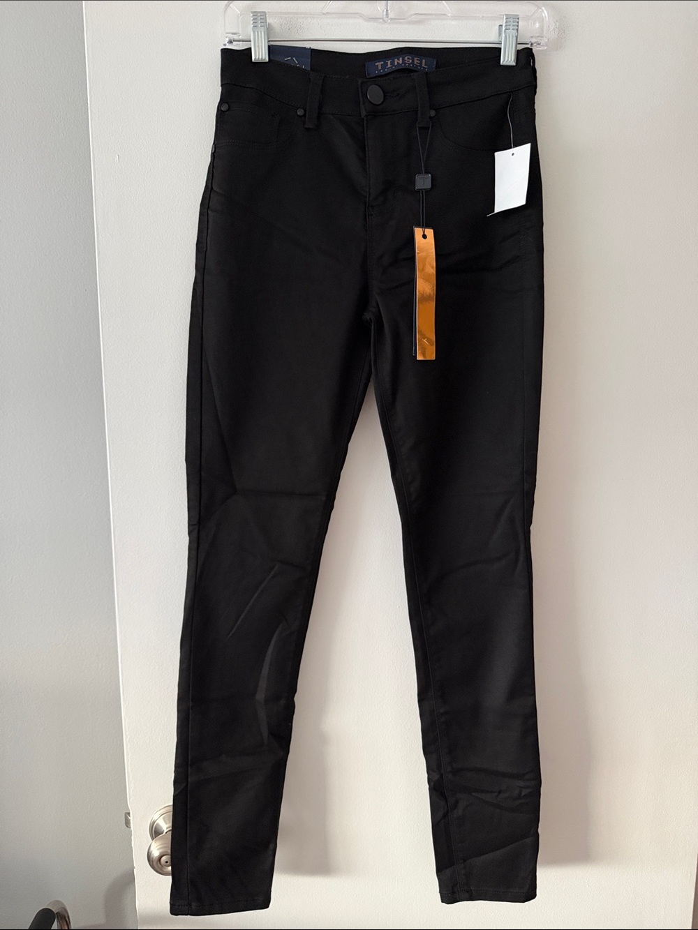 NWT Tinsel Denim Couture Soft Black Skinny Jeans Size 26 Business Casual